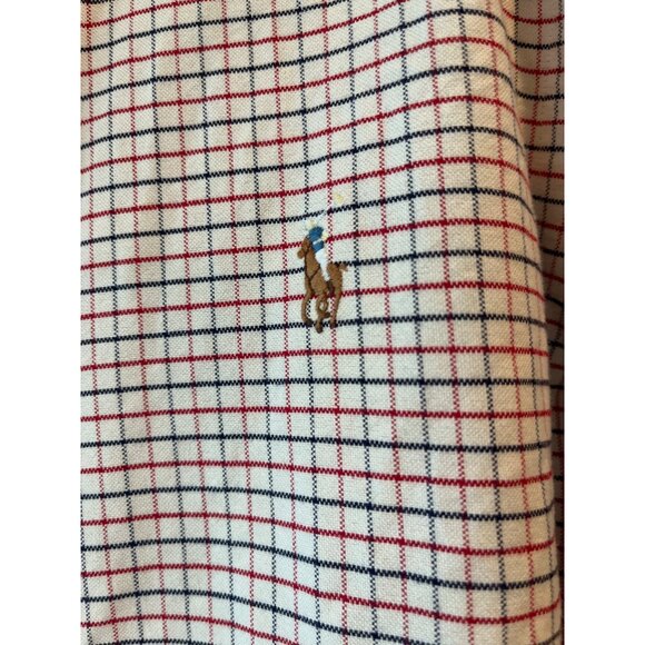 Ralph Lauren Classic Fit Red & Blue Checkered Button-Down Shirt 14.5/33 Mens Cot - Picture 4 of 9